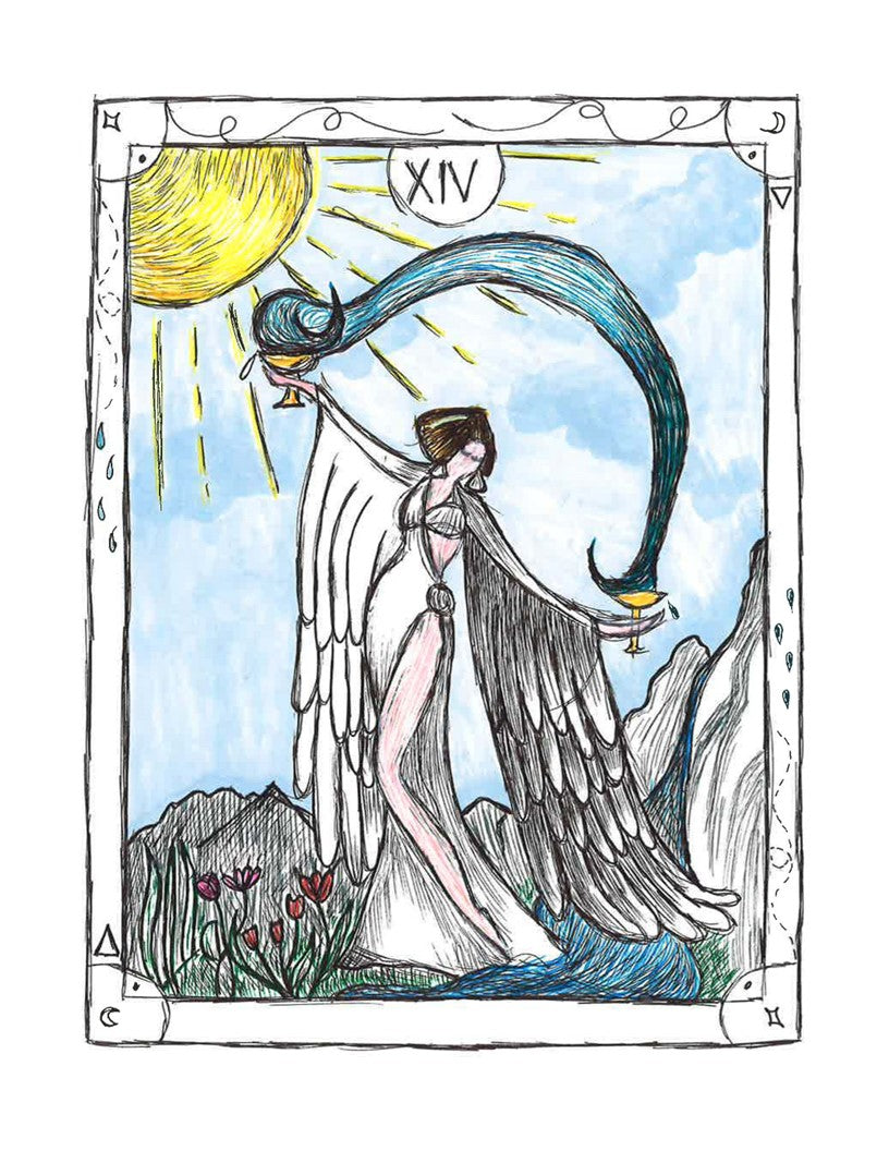 Tarot Card print - hand painted tarot card print 8x10