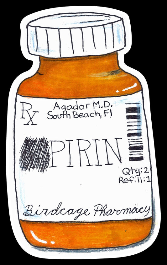 Pirin Tablets bottle - The Birdcage - Pirin Tablets bottle sticker