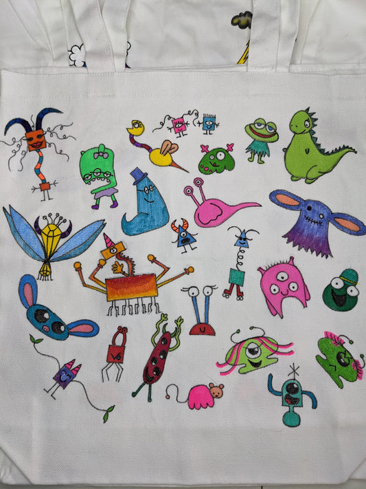 Imaginary Friends tote - IF - little monsters tote bag - village of the weird