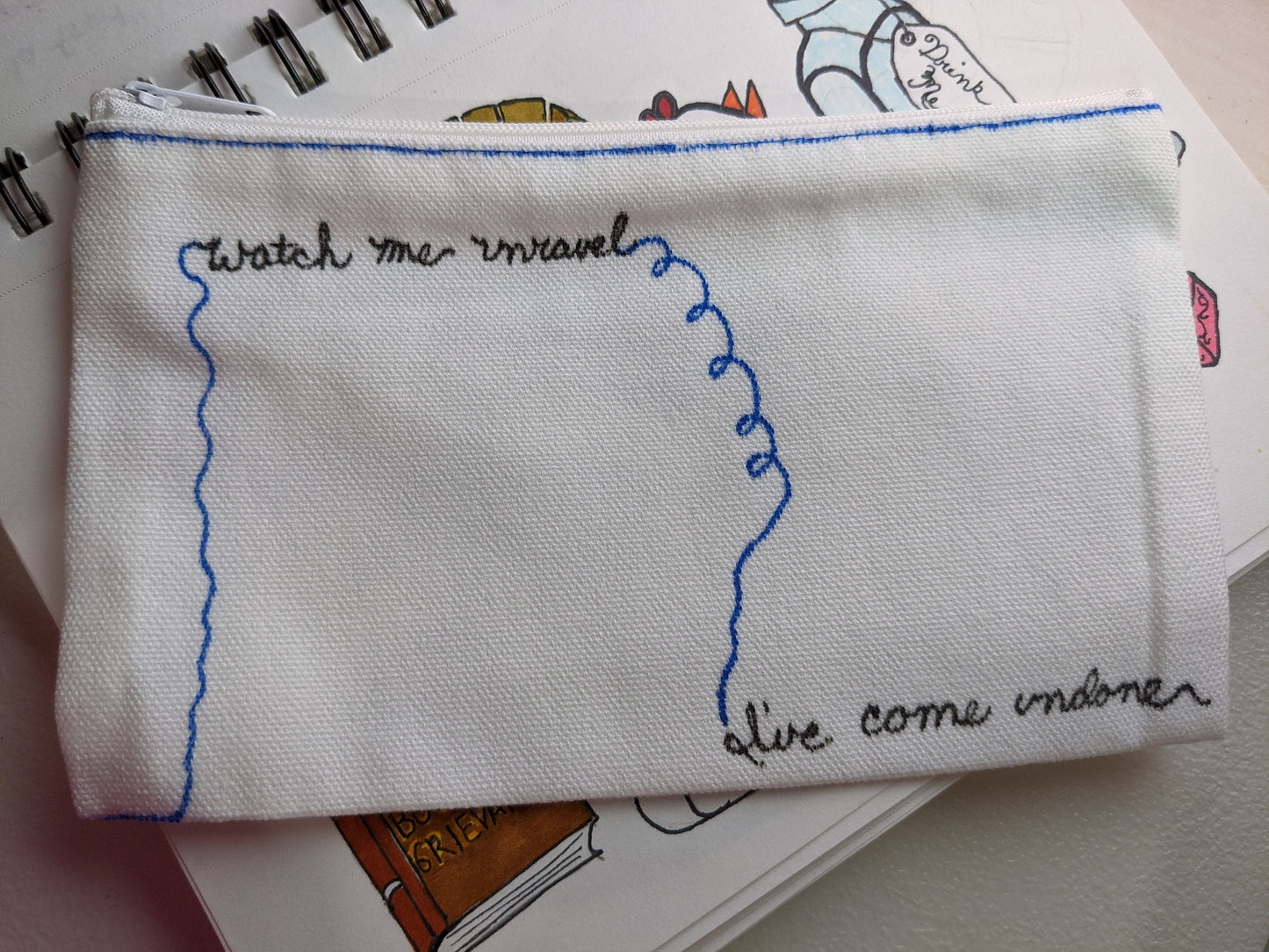 Weezer - The Sweater Song - zipper pouch - Watch me unravel - village of the weird