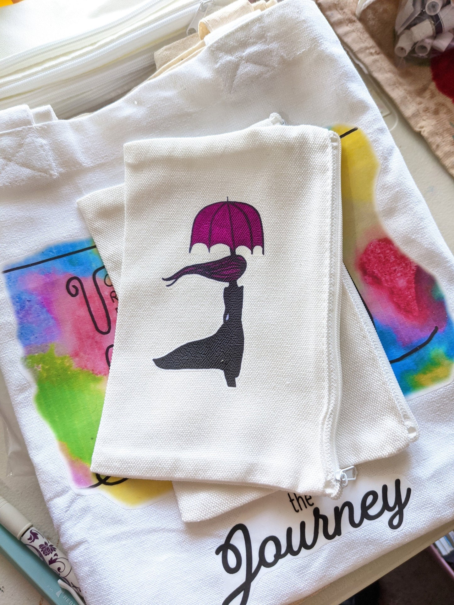 The Crow inspired zipper pouch - It Can't Rain All the Time - Rainy day