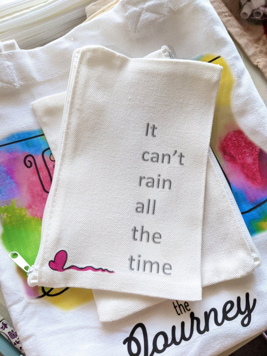 The Crow inspired zipper pouch - It Can't Rain All the Time - Rainy day