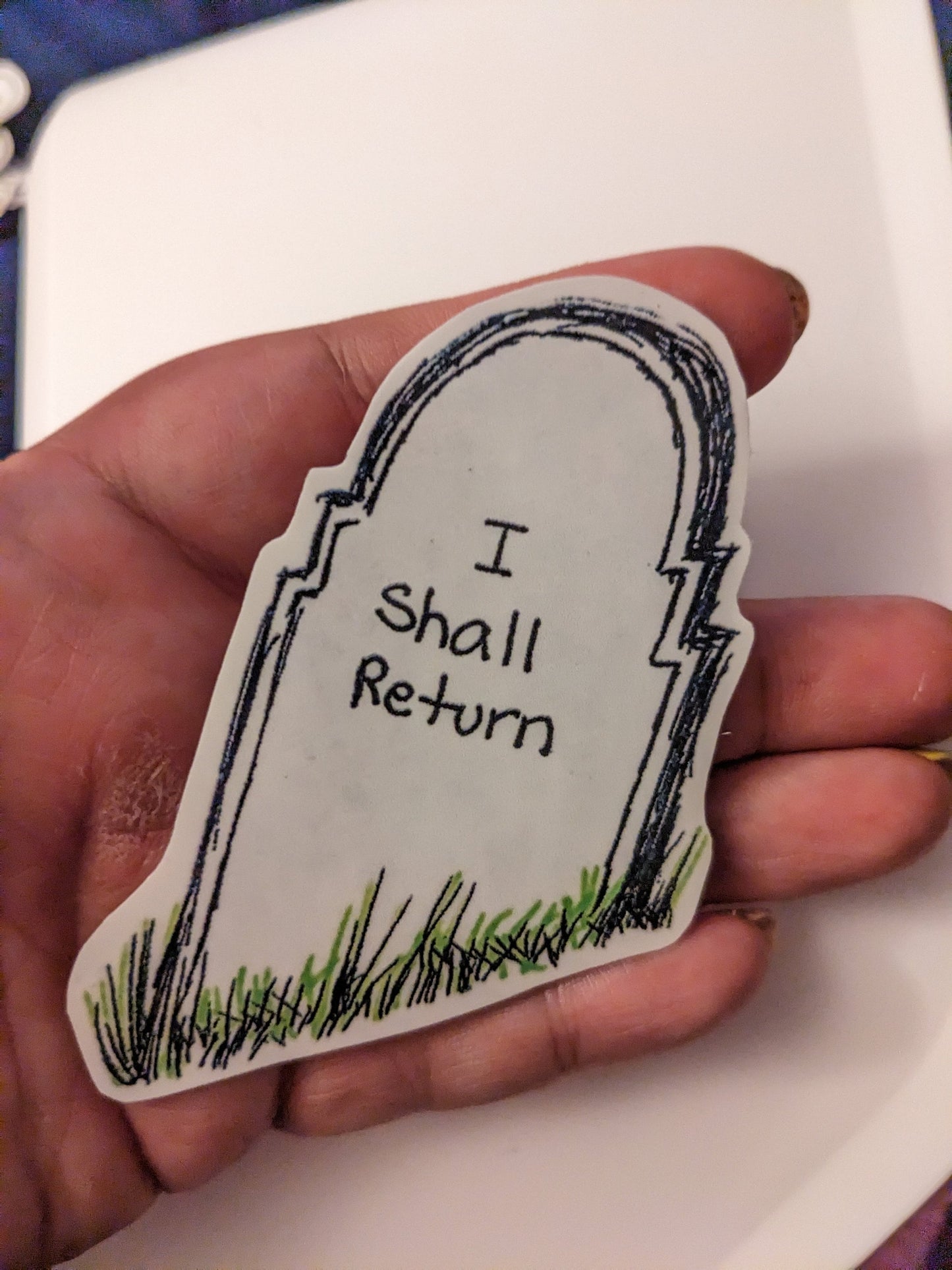 Tombstone sticker - dark comedy - cemetery stone sticker