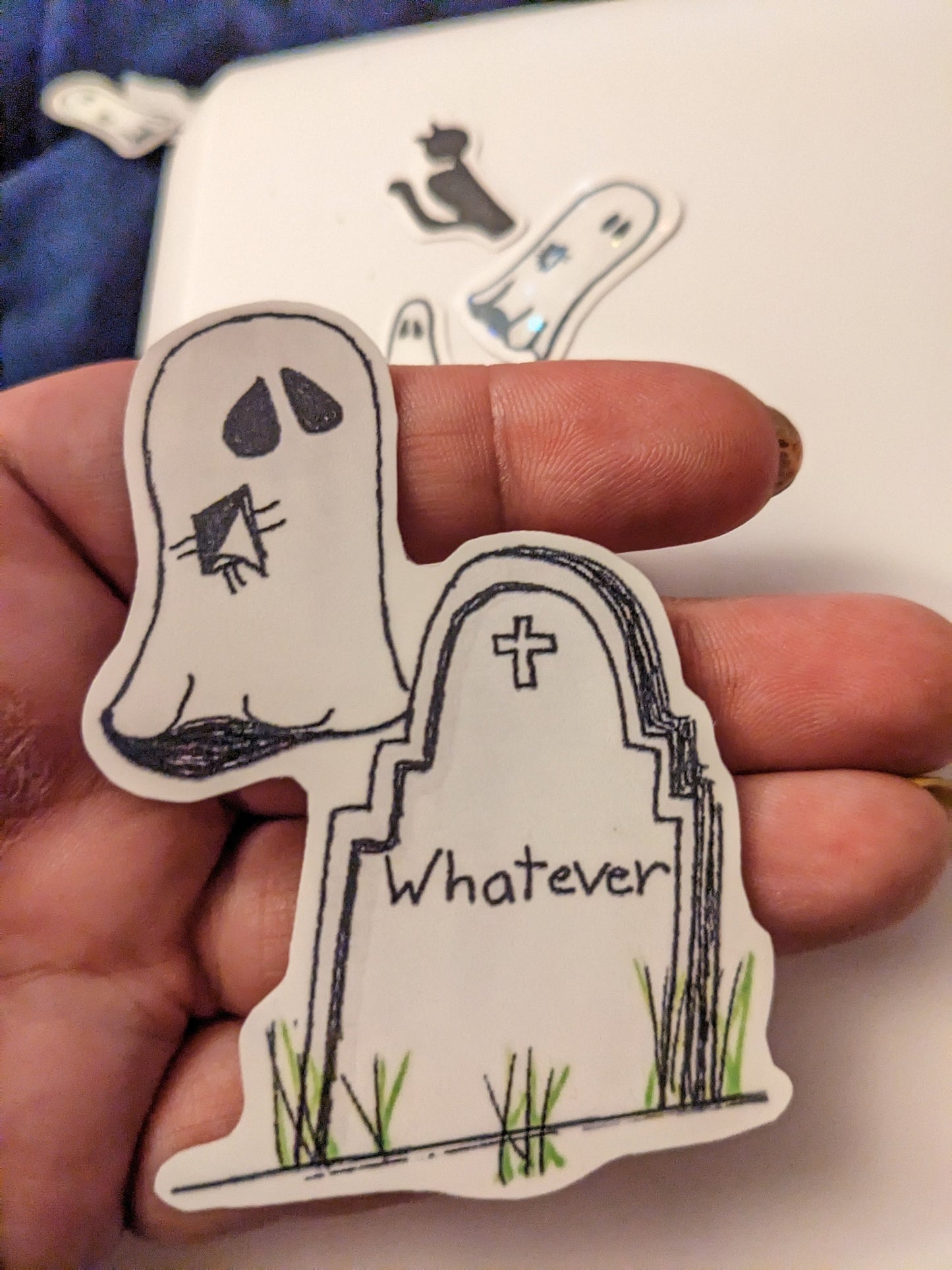 Whatever Tombstone sticker - dark comedy - cemetery stone sticker