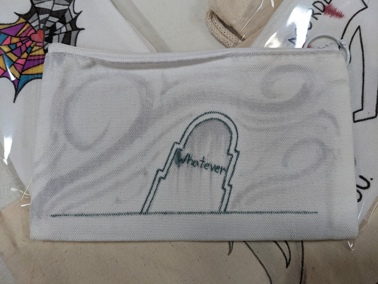 Ghost Tombstone zipper pouch - I told you I was sick - Graveyard - Halloween wristlet