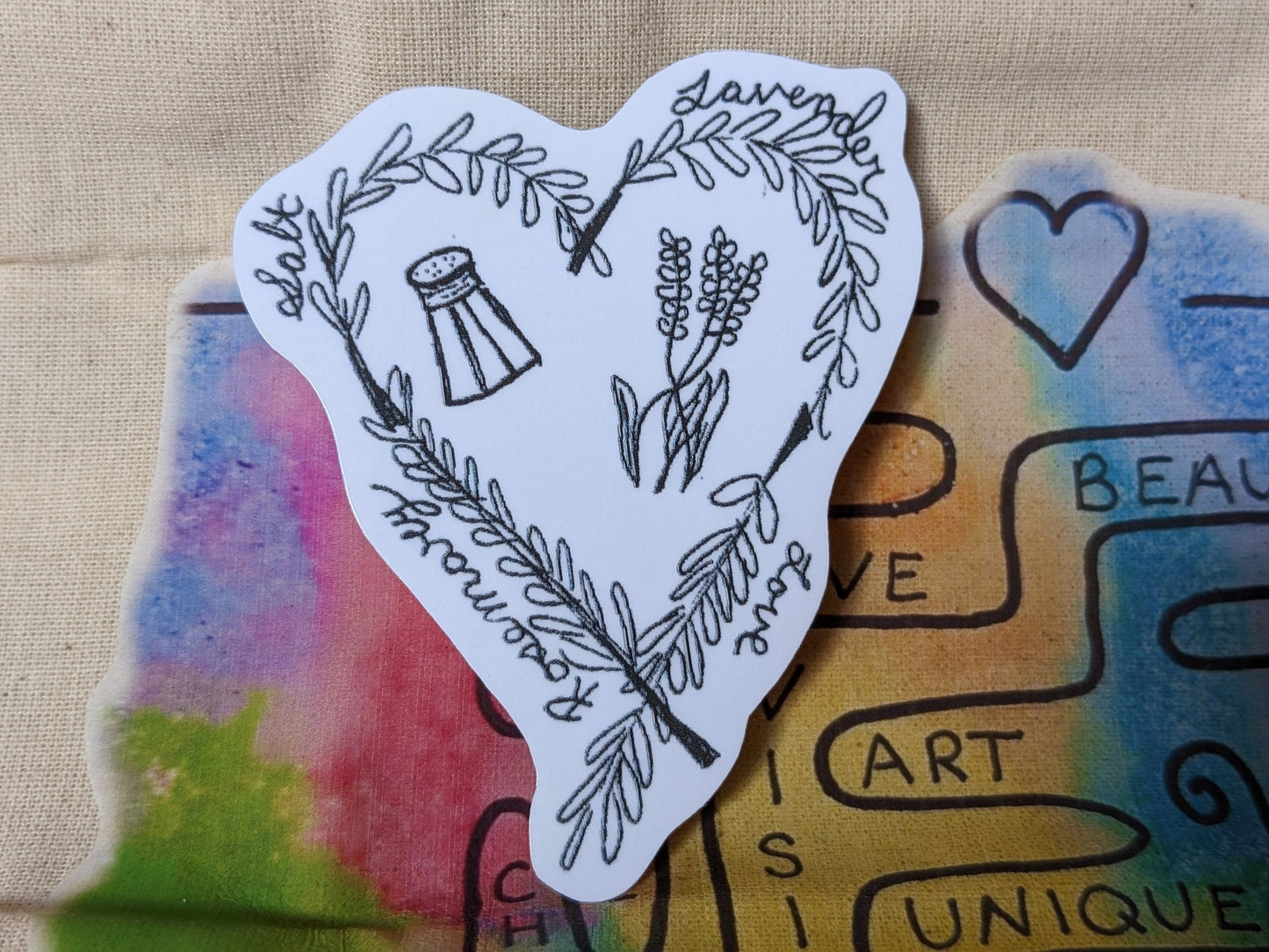 Practical Magic sticker - rosemary salt lavender love - sisters