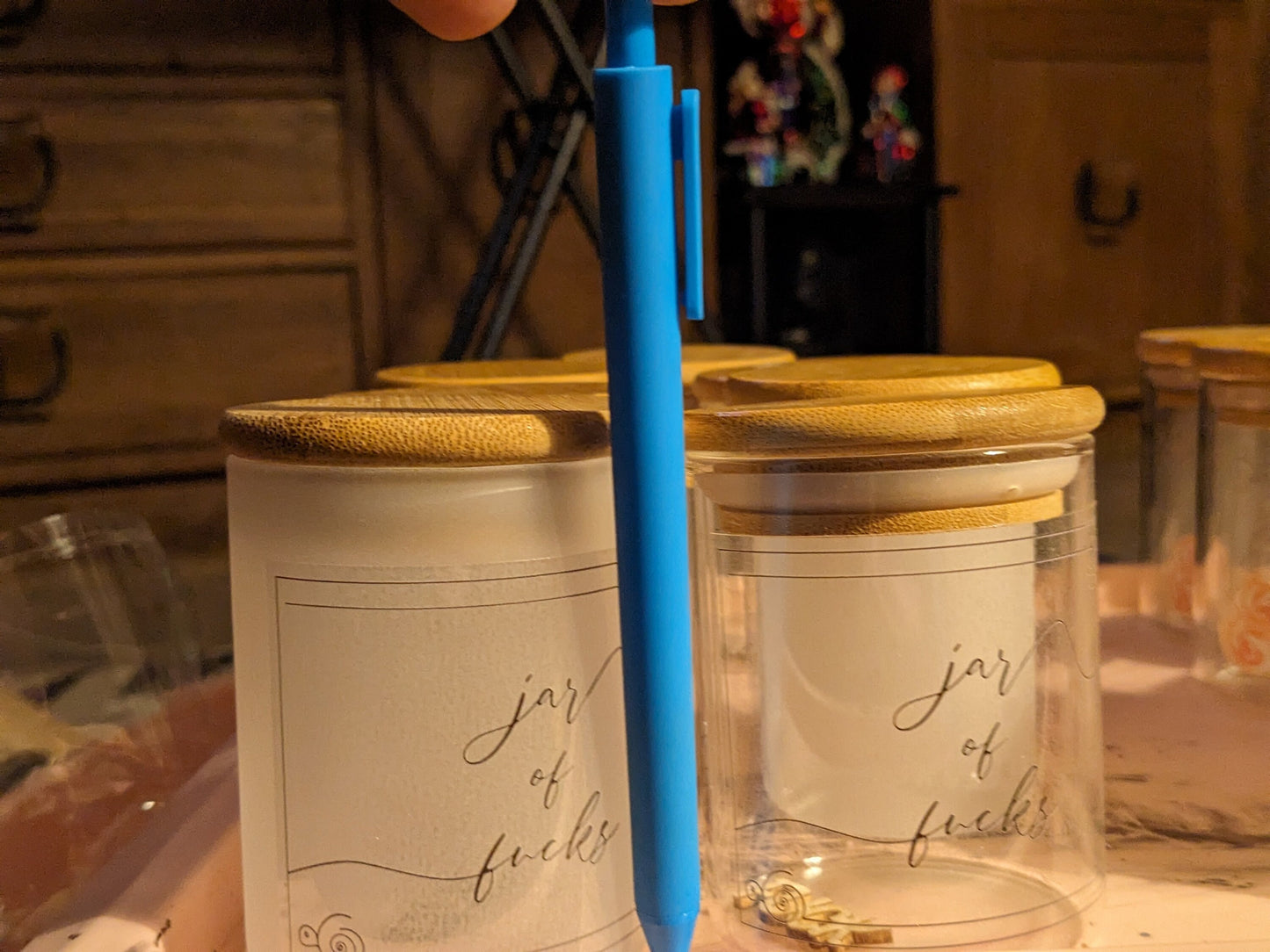 My Fucks To Give Jar - Gag Gift Funny Gift - My Last Fuck - White Elephant Gift - Glass Jar of Wooden Fucks