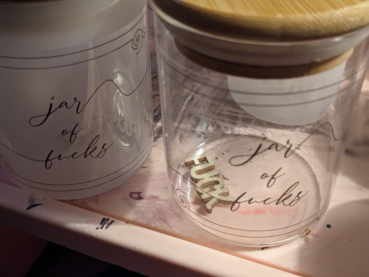 My Fucks To Give Jar - Gag Gift Funny Gift - My Last Fuck - White Elephant Gift - Glass Jar of Wooden Fucks