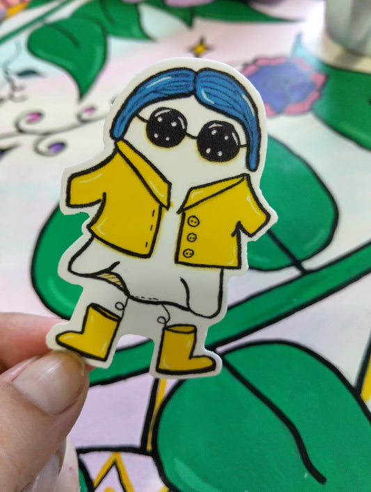 Coraline Ghost sticker - ghost trick or treating - Halloween sticker