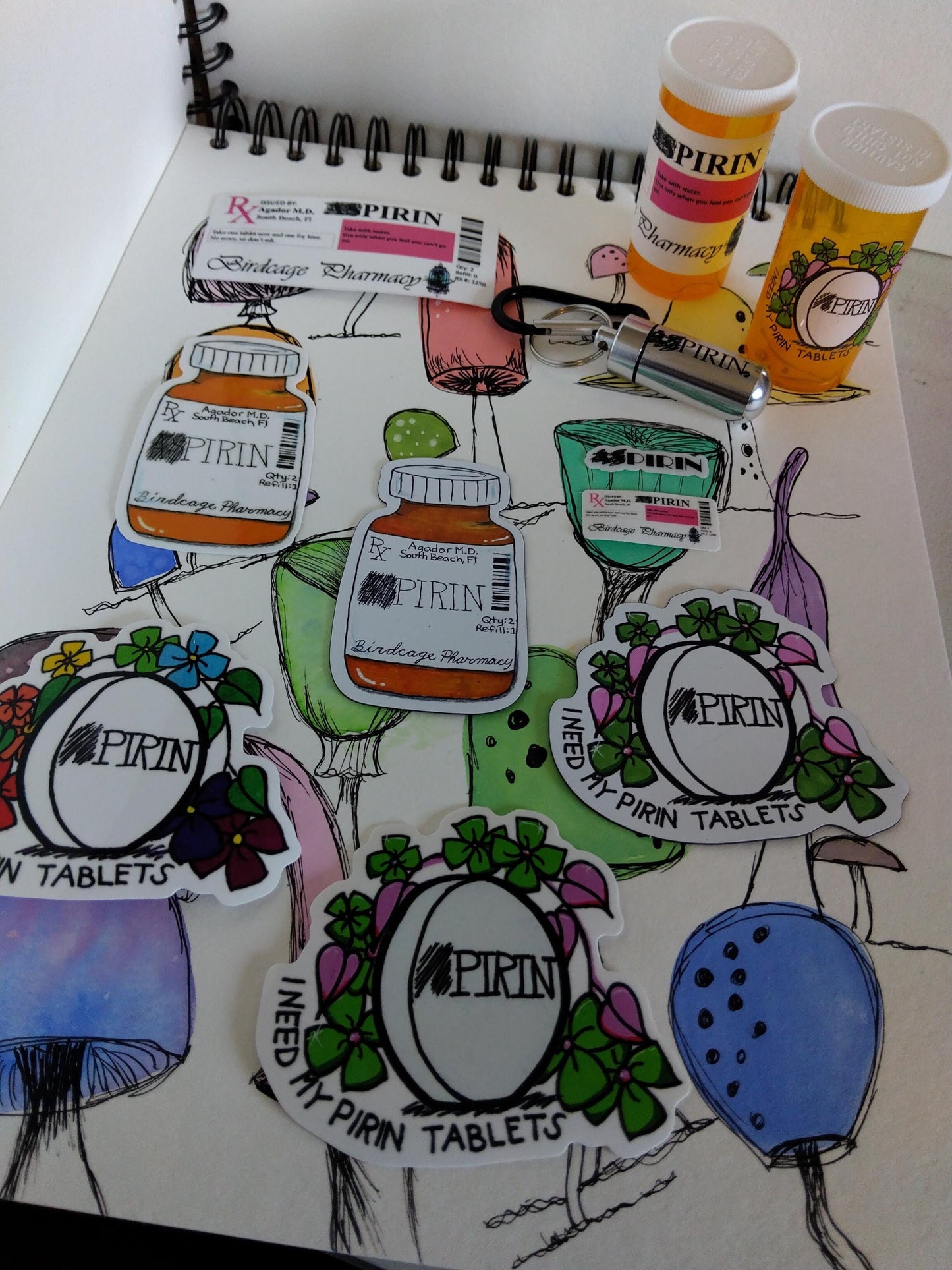 Pirin Tablets Bottle Magnet - The Birdcage