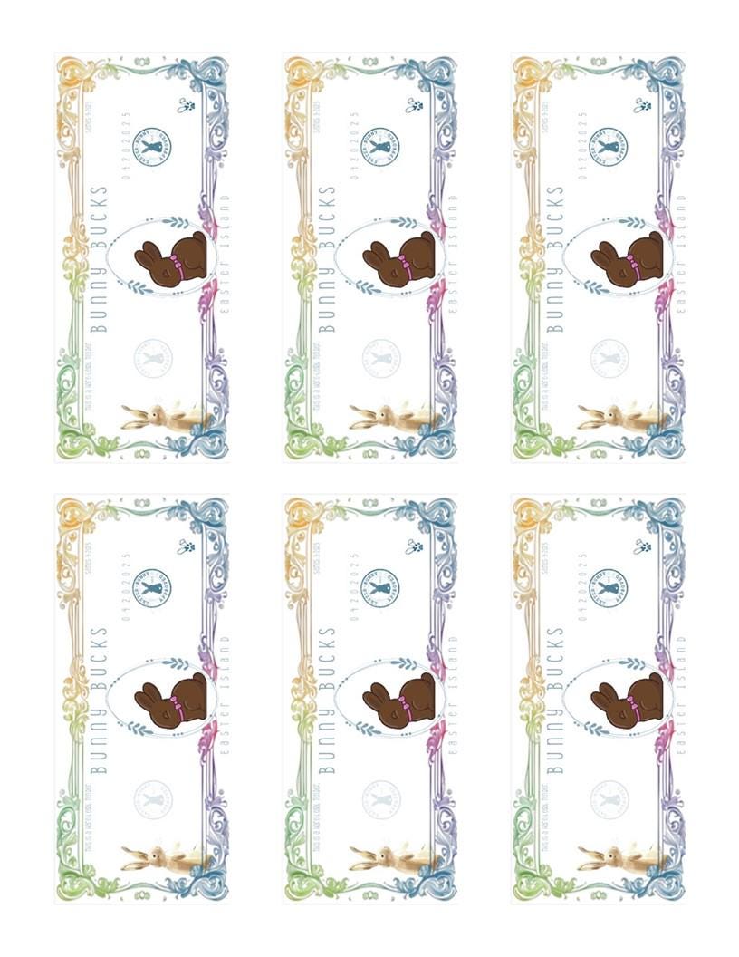 Easter Bunny Bucks Printable - Bunny Bucks - Bunny Money - Activity Coupon